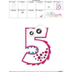 Monster Number-5 Applique Design Pattern-3