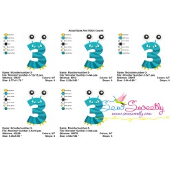 Monster Number-3 Embroidery Design Pattern-2