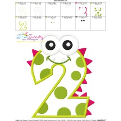 Monster Number-2 Applique Design Pattern-3