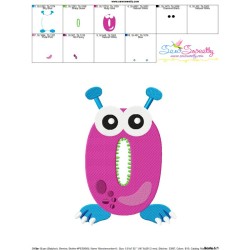 Monster Number-0 Embroidery Design Pattern-3