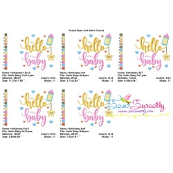 Hello Baby Lettering Embroidery Design Pattern-2