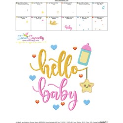 Hello Baby Lettering Embroidery Design Pattern-3