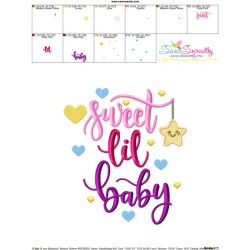 Sweet Lil Baby Lettering Embroidery Design Pattern-3