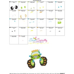 Green Monster Truck Embroidery Design Pattern-3
