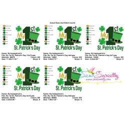 My 1st St. Patrick's Day Lettering Embroidery Design Pattern-2