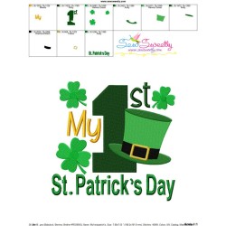 My 1st St. Patrick's Day Lettering Embroidery Design Pattern-3