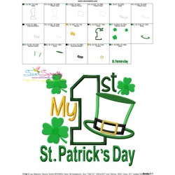 My 1st St. Patrick's Day Lettering Applique Design Pattern-3