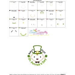 Baby's First St. Patrick's Day Lettering Applique Design Pattern-3