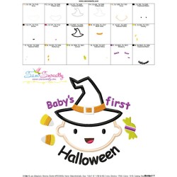 Baby's First Halloween Lettering Applique Design Pattern-3