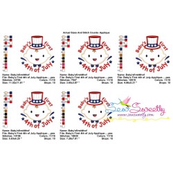 Baby's First 4th of July Lettering Applique Design Pattern-2