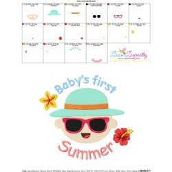 Baby's First Summer Lettering Embroidery Design Pattern-3