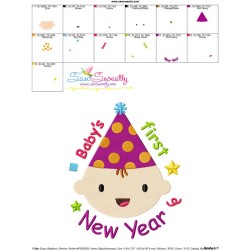 Baby's First New Year Lettering Embroidery Design Pattern-3