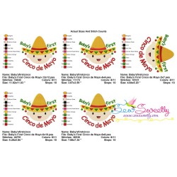Baby's First Cinco de Mayo Lettering Embroidery Design Pattern-2