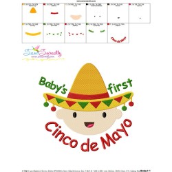 Baby's First Cinco de Mayo Lettering Embroidery Design Pattern-3