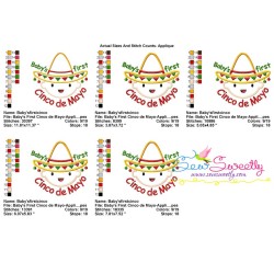 Baby's First Cinco de Mayo Lettering Applique Design Pattern-2