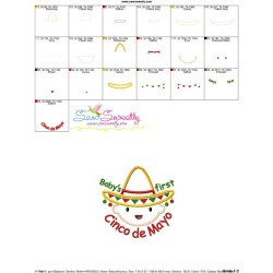 Baby's First Cinco de Mayo Lettering Applique Design Pattern-3
