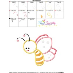 Pink Butterfly Applique Design Pattern-3