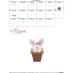 Baby Bunny Girl Pot Embroidery Design Pattern-3