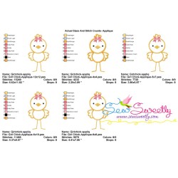 Easter Girl Chick Applique Design Pattern-2