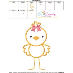 Easter Girl Chick Applique Design Pattern-3