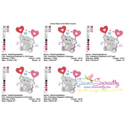 Valentine Elephant-2 Embroidery Design Pattern-2