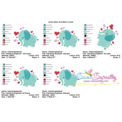 Valentine Elephant Embroidery Design Pattern-2