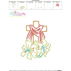 Satin Stitch Cross-8 Embroidery Design Pattern-3