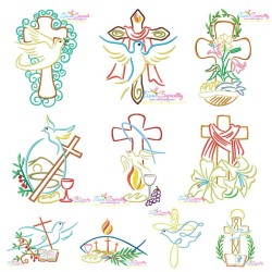 Satin Stitch Crosses Embroidery Design Bundle-1