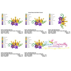 Mardi Gras Floral Crown Embroidery Design Pattern-2