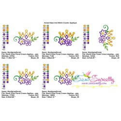 Mardi Gras Floral Crown Applique Design Pattern-2