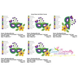 Mardi Gras Floral Mask-1 Embroidery Design Pattern-2
