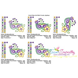 Mardi Gras Floral Mask-1 Applique Design Pattern-2