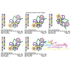 Mardi Gras Floral Fleur De Lis Applique Design Pattern-2