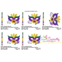 Mardi Gras Floral Mask-2 Embroidery Design Pattern-2