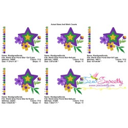 Mardi Gras Floral Star Embroidery Design Pattern-2
