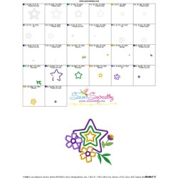 Mardi Gras Floral Star Applique Design Pattern-3
