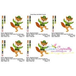 St. Patrick's Day Lucky Fox Embroidery Design Pattern-2