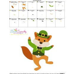 St. Patrick's Day Lucky Fox Embroidery Design Pattern-3