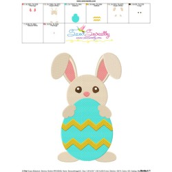 Easter Bunny With Egg-4 Embroidery Design Pattern-3