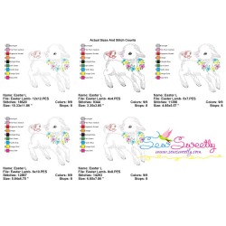 Colorwork Easter Lamb Embroidery Design Pattern-2