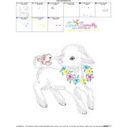 Colorwork Easter Lamb Embroidery Design Pattern-3