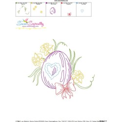 Colorwork Easter Egg Flowers Embroidery Design Pattern-3