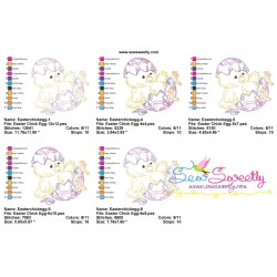 Colorwork Easter Chick Egg Embroidery Design Pattern-2