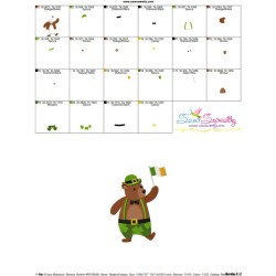 St. Patrick's Day Lucky Bear Embroidery Design Pattern-3