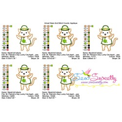 St. Patrick's Day Lucky Cat Applique Design Pattern-2