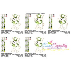 St. Patrick's Day Lucky Rabbit Applique Design Pattern-2