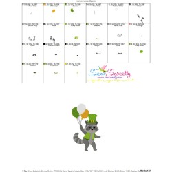 St. Patrick's Day Lucky Raccoon Embroidery Design Pattern-3