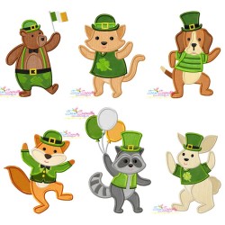 St. Patrick's Day Lucky Animals Embroidery/Applique Design Bundle-1