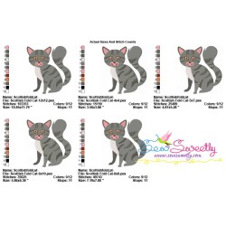 Scottish Fold Cat Embroidery Design Pattern-2