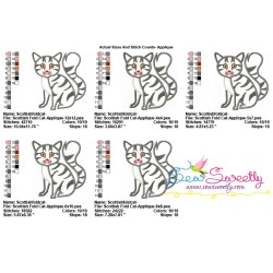 Scottish Fold Cat Applique Design Pattern-2